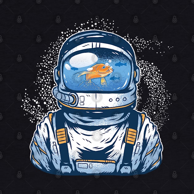 Astronaut in space with a fishbowl as a helmet! by Graphic Duster